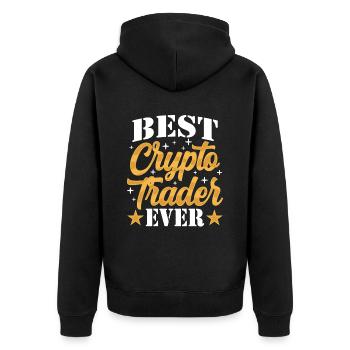 Bester Krypto Trader Aller Zeiten Crypto Traden - Unisex Premium Bio Zip Hoodie - Schwarz - Hinten - Nico (187cm)