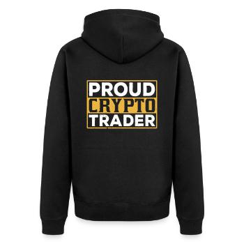 Fier Crypto Trader Trade Crypto Trading - Veste à capuche bio Premium Unisexe - noir - Dos - Nico (187cm)