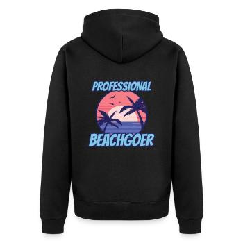 Professional Beachgoer Holiday Beach Beach - Unisex Premium Organic Zip Hoodie - black - Back - Nico (187cm)