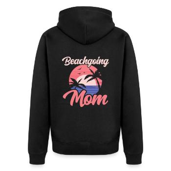Beach visit Mother Beach Beach Beach holiday - Unisex Premium Organic Zip Hoodie - black - Back - Nico (187cm)
