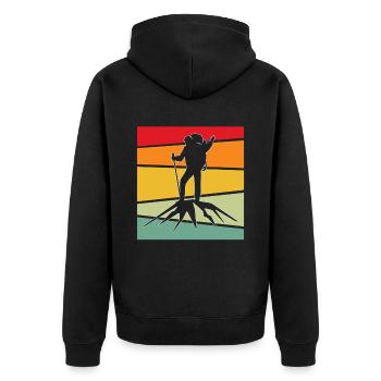 Alpinisme Rétro - Veste à capuche bio Premium Unisexe - noir - Dos - Nico (187cm)