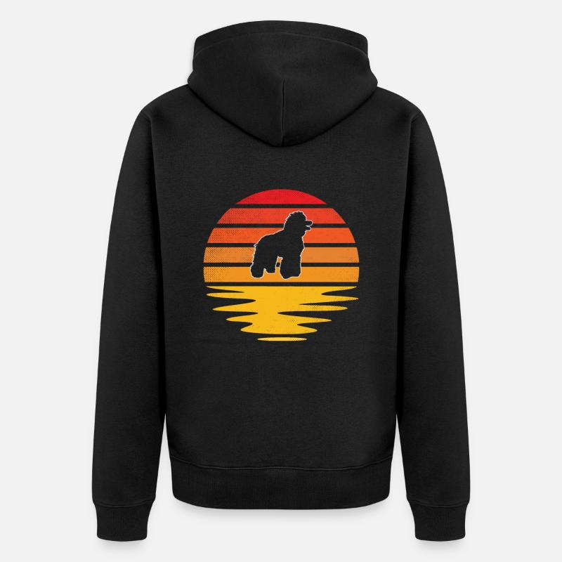 Caniche Rétro - Veste à capuche bio Premium Unisexe - noir