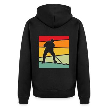 Hockey sur glace Rétro - Veste à capuche bio Premium Unisexe - noir - Dos - Nico (187cm)
