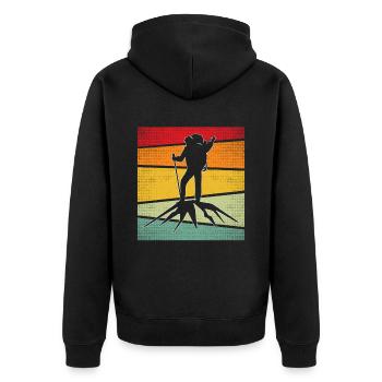 Alpinisme Rétro - Veste à capuche bio Premium Unisexe - noir - Dos - Nico (187cm)