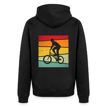 BMX Rétro - Veste à capuche bio Premium Unisexe - noir - Dos - Nico (187cm)