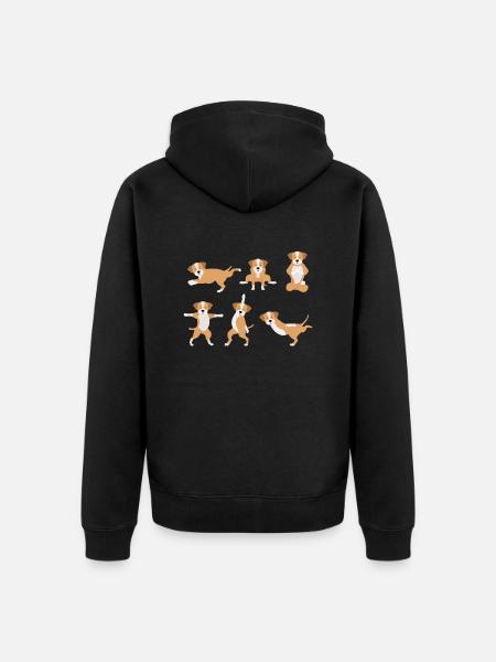 Yoga Dog - Unisex Premium Organic Zip Hoodie - black