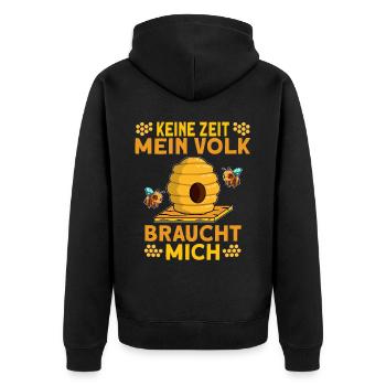Imker Spruch Imkerin Imkerei Biene Bienen T-Shirt - Unisex Premium Bio Zip Hoodie - Schwarz - Hinten - Nico (187cm)