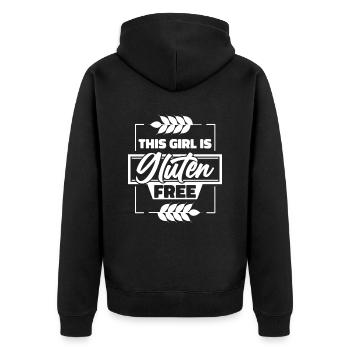 Gluten Free Girls - Unisex Premium Organic Zip Hoodie - black - Back - Nico (187cm)