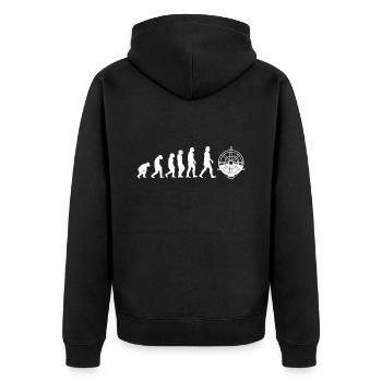 Zeppelin - Unisex Premium Organic Zip Hoodie - black - Back - Nico (187cm)