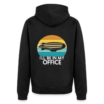 Zeppelin - Unisex Premium Organic Zip Hoodie - black - Back - Nico (187cm)