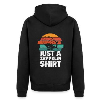 Zeppelin - Unisex Premium Organic Zip Hoodie - black - Back - Nico (187cm)
