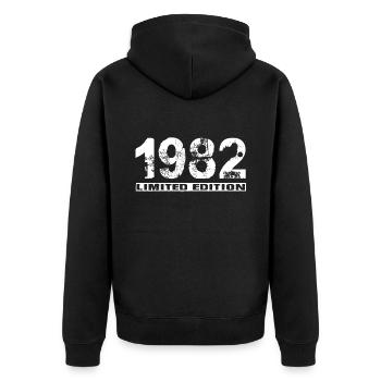 Édition limitée 1982 - Veste à capuche bio Premium Unisexe - noir - Dos - Nico (187cm)