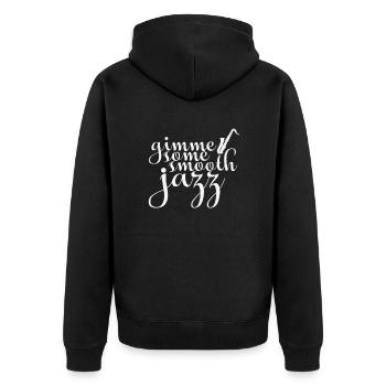 Gimme some Smooth Jazz Saxophon Improvisiert - Unisex Premium Bio Zip Hoodie - Schwarz - Hinten - Nico (187cm)