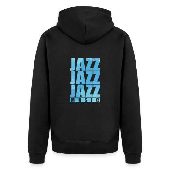 Jazz Music Genre Saxophon Klang - Unisex Premium Bio Zip Hoodie - Schwarz - Hinten - Nico (187cm)