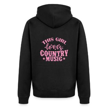 Cette fille aime la musique country USA Amérique - Veste à capuche bio Premium Unisexe - noir - Dos - Nico (187cm)