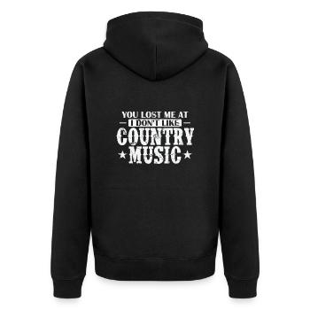 Tu m’as perdu à I don’t like Country Music USA - Veste à capuche bio Premium Unisexe - noir - Dos - Nico (187cm)