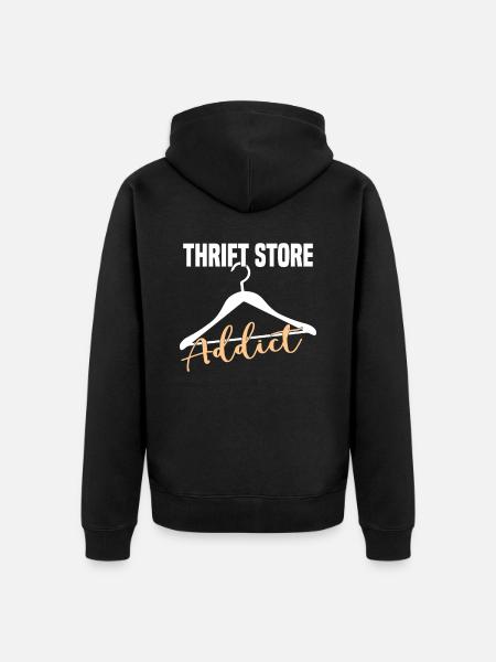 Secondhandladen Secondhand Öko Hipster Gebraucht - Unisex Premium Bio Zip Hoodie - Schwarz