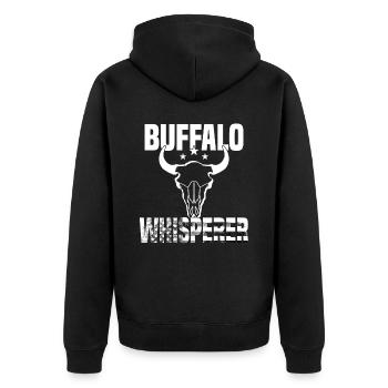 Buffle Bison Buffle Amérindien - Veste à capuche bio Premium Unisexe - noir - Dos - Nico (187cm)