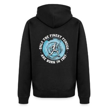 Escrimeur né en 1957 Athlète d’escrime anniversaire - Veste à capuche bio Premium Unisexe - noir - Dos - Nico (187cm)
