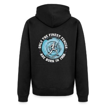 Escrimeur né en 1958 Athlète d’escrime anniversaire - Veste à capuche bio Premium Unisexe - noir - Dos - Nico (187cm)