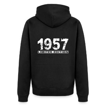 Édition limitée 1957 - Veste à capuche bio Premium Unisexe - noir - Dos - Nico (187cm)