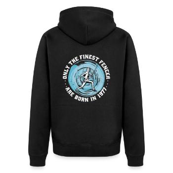 Escrimeur né en 1977 Athlète d’escrime d’anniversaire - Veste à capuche bio Premium Unisexe - noir - Dos - Nico (187cm)