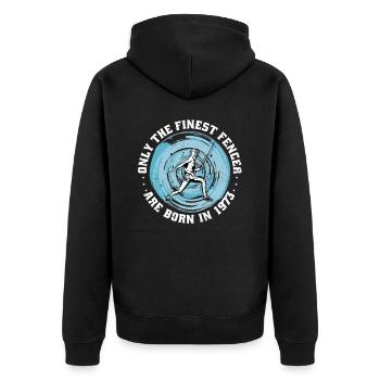 Escrimeur né en 1973 Athlète d’escrime d’anniversaire - Veste à capuche bio Premium Unisexe - noir - Dos - Nico (187cm)