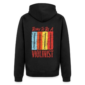 Violon Violoniste Rétro Vintage - Veste à capuche bio Premium Unisexe - noir - Dos - Nico (187cm)