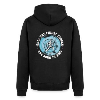 Escrimeur né en 2000 Athlète d’escrime anniversaire - Veste à capuche bio Premium Unisexe - noir - Dos - Nico (187cm)