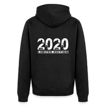 Limited Edition 2020 - Unisex Premium Bio Zip Hoodie - Schwarz - Hinten - Nico (187cm)