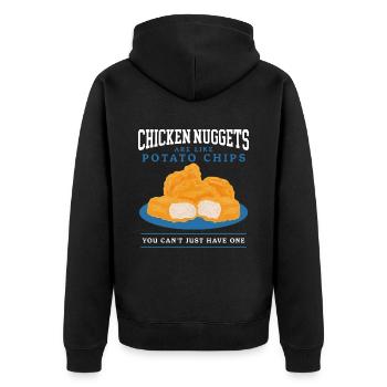 Pépites de poulet Restauration rapide | Cadeau Chicken Nuggets - Veste à capuche bio Premium Unisexe - noir - Dos - Nico (187cm)