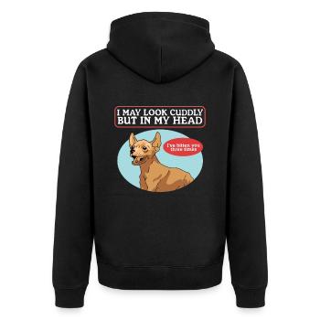 Chihuahua Hundebesitzer Hunde Chihuahuas Geschenk - Unisex Premium Bio Zip Hoodie - Schwarz - Hinten - Nico (187cm)