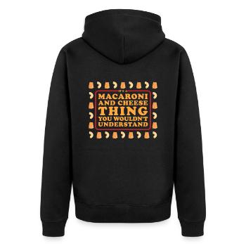 Macaroni and Cheese Mac Cheese Gift - Unisex Premium Organic Zip Hoodie - black - Back - Nico (187cm)