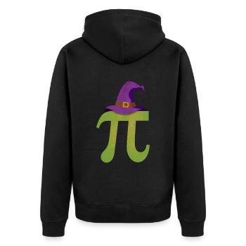 Pi Witch Hat - Pi Funny Math Halloween - Veste à capuche bio Premium Unisexe - noir - Dos - Nico (187cm)