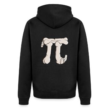 Pi Bones - Pi Funny Math Halloween - Veste à capuche bio Premium Unisexe - noir - Dos - Nico (187cm)