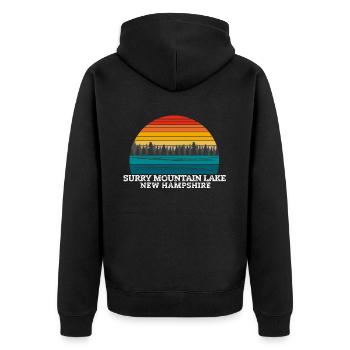 Surry Mountain Lake New Hampshire - Unisex Premium Organic Zip Hoodie - black - Back - Nico (187cm)