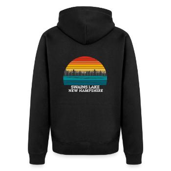 Swains Lake New Hampshire - Unisex Premium Bio Zip Hoodie - Schwarz - Hinten - Nico (187cm)