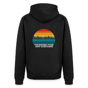 Thorndike Pond New Hampshire - Unisex Premium Bio Zip Hoodie - Schwarz - Hinten - Nico (187cm)