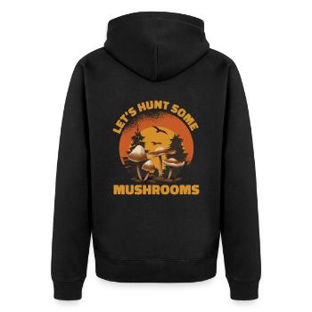 Pilzsammler und Pilz Freunde - Unisex Premium Bio Zip Hoodie - Schwarz - Hinten - Nico (187cm)