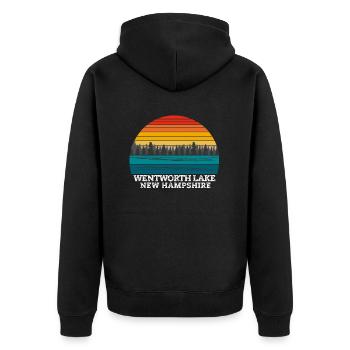 Wentworth Lake New Hampshire - Unisex Premium Bio Zip Hoodie - Schwarz - Hinten - Nico (187cm)