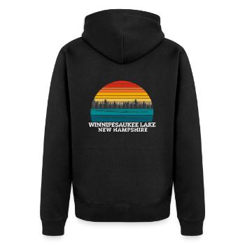 Lac Winnipesaukee New Hampshire - Veste à capuche bio Premium Unisexe - noir - Dos - Nico (187cm)