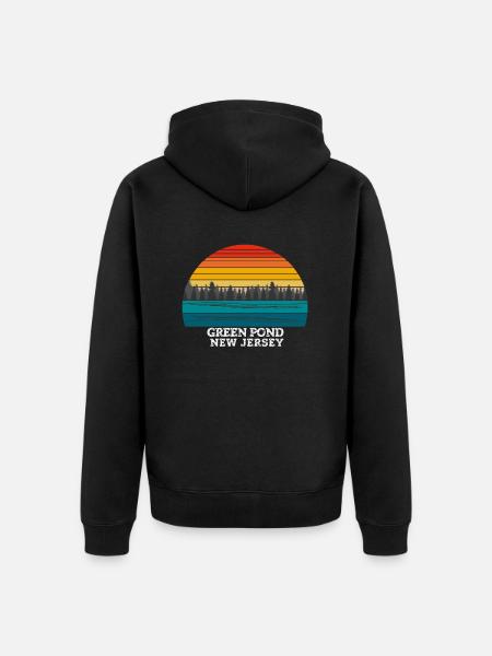 Green Pond New Jersey - Unisex Premium Organic Zip Hoodie - black