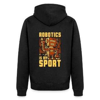 Robotics Is My Sport Technology Robotics Engineer - Unisex Premium Bio Zip Hoodie - Schwarz - Hinten - Nico (187cm)