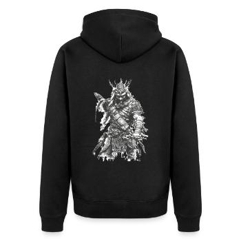 Vikings Nordic Rune Vikings Valhalla Vikings - Unisex Premium Organic Zip Hoodie - black - Back - Nico (187cm)