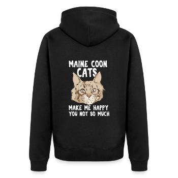 Les chats Maine Coon me rendent heureux pas tellement - Veste à capuche bio Premium Unisexe - noir - Dos - Nico (187cm)