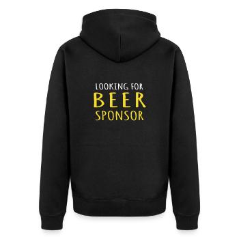 Bier Sponsor Trinksprüche Biertrinker - Unisex Premium Bio Zip Hoodie - Schwarz - Hinten - Nico (187cm)