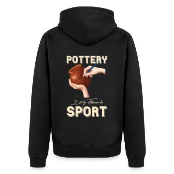 Poterie et poterie - Veste à capuche bio Premium Unisexe - noir - Dos - Nico (187cm)