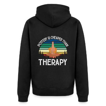 Töpfern und Töpferei - Unisex Premium Bio Zip Hoodie - Schwarz - Hinten - Nico (187cm)