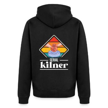 Pottery and pottery - Unisex Premium Organic Zip Hoodie - black - Back - Nico (187cm)