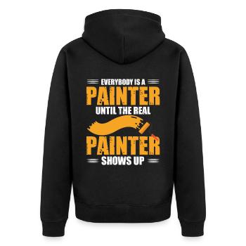 Maler und Lackierer, der Beste und Nervigste Beruf - Unisex Premium Bio Zip Hoodie - Schwarz - Hinten - Nico (187cm)
